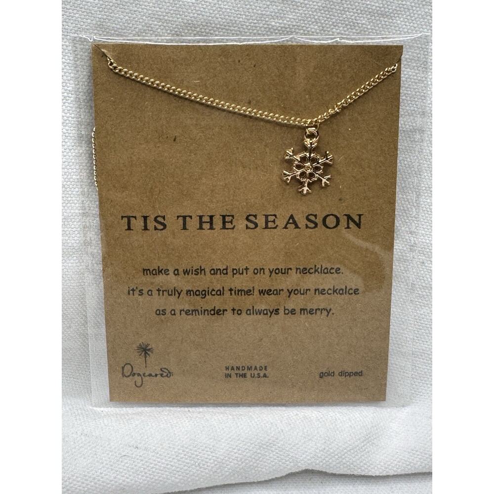 Dogeared Gold Dipped Snowflake Necklace NEW